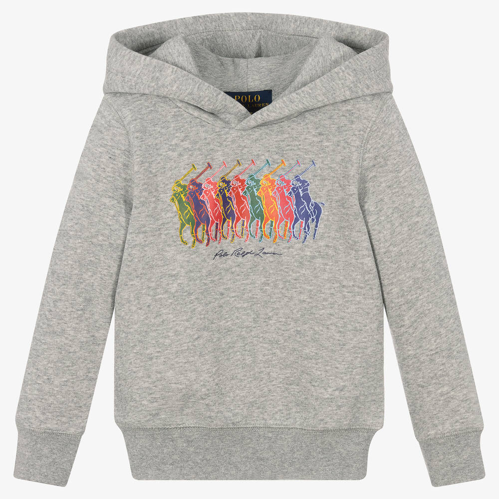 Polo Ralph Lauren - Grauer Pony Kapuzenpulli (M) | Childrensalon