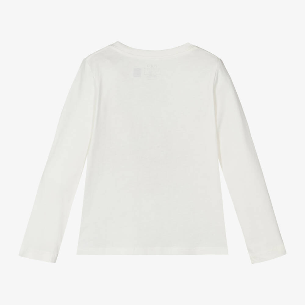 Ralph Lauren-Girls Ivory Bear Cotton Tee | Childrensalon Outlet