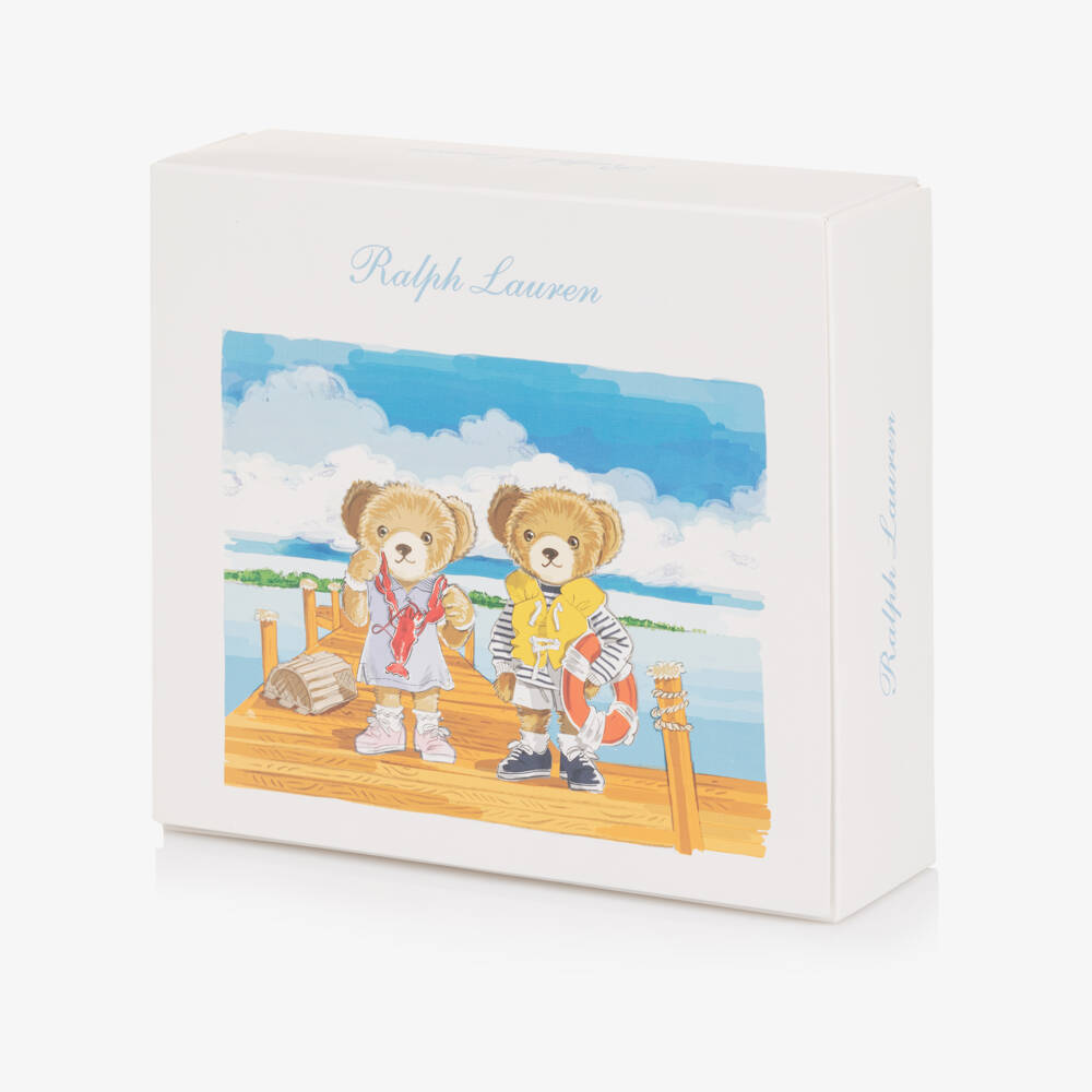 Ralph Lauren-Girls Ivory Bear Romper Ensemble | Childrensalon Outlet