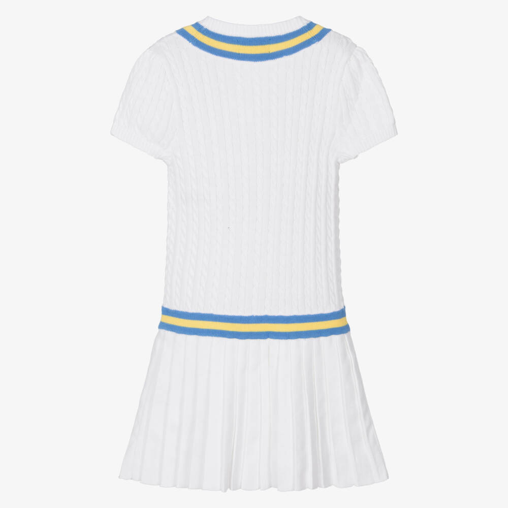 Ralph Lauren-Girls Ivory Cable-Knit Cricket Frock | Childrensalon Outlet
