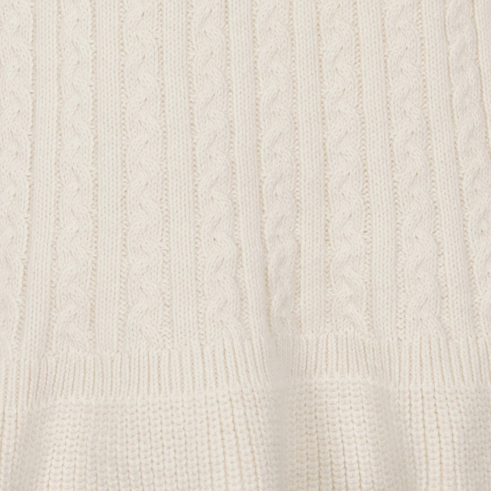 رالف لورين-فستان قطن محبوك لون عاجي | Childrensalon Outlet