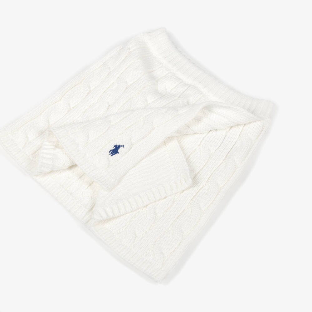 Ralph Lauren-Girls Ivory Cotton Cable Knit Skirt Set | Childrensalon Outlet