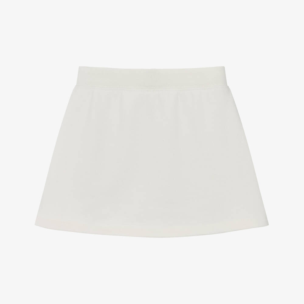 Ralph Lauren-Girls Ivory Cotton Jersey Skort with Pony Logo | Childrensalon Outlet
