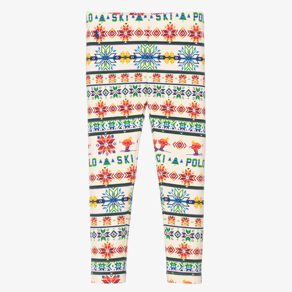 Polo Ralph Lauren - Legging de Noël ivoire fille | Childrensalon