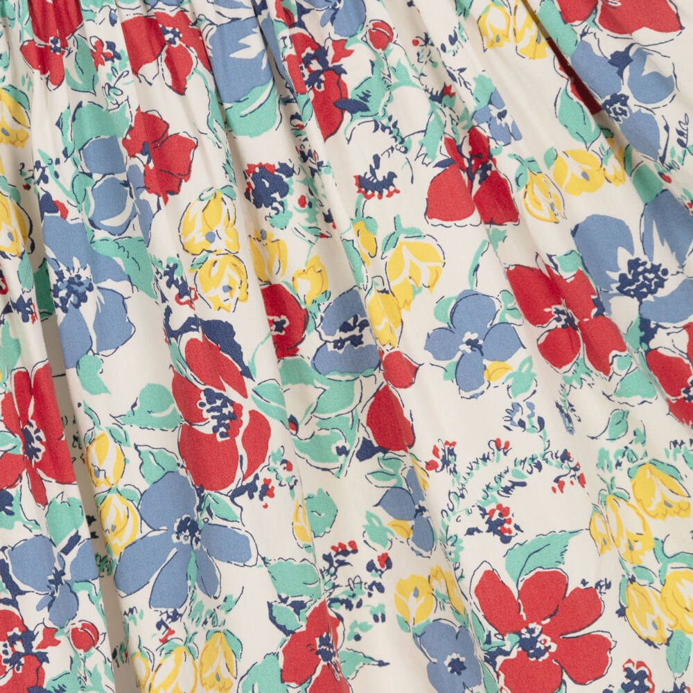 Ralph Lauren-Girls Ivory Floral Cotton Dress | Childrensalon Outlet