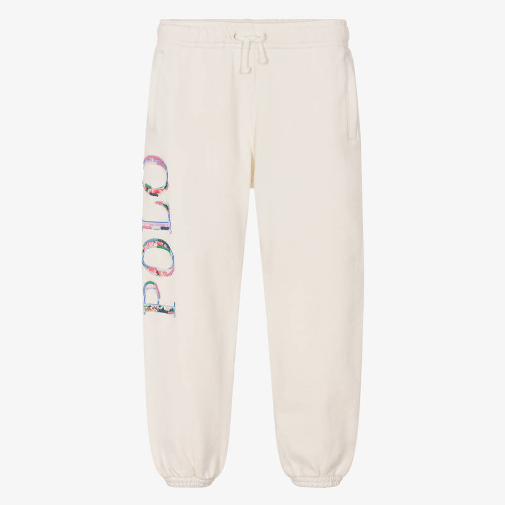 Ralph Lauren-بنطلون قطني عاجي مزين بالزهور للبنات | Childrensalon Outlet
