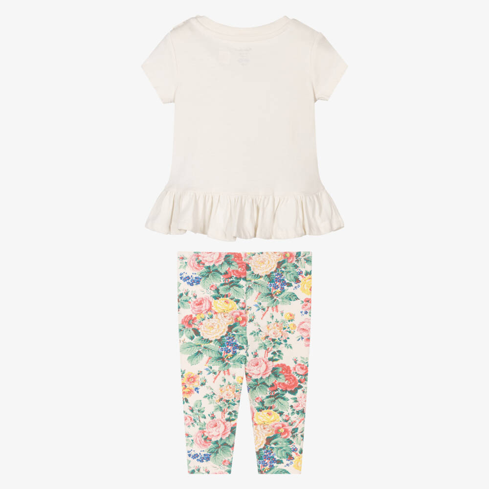 Ralph Lauren-Girls Ivory Floral Ensemble Set | Childrensalon Outlet