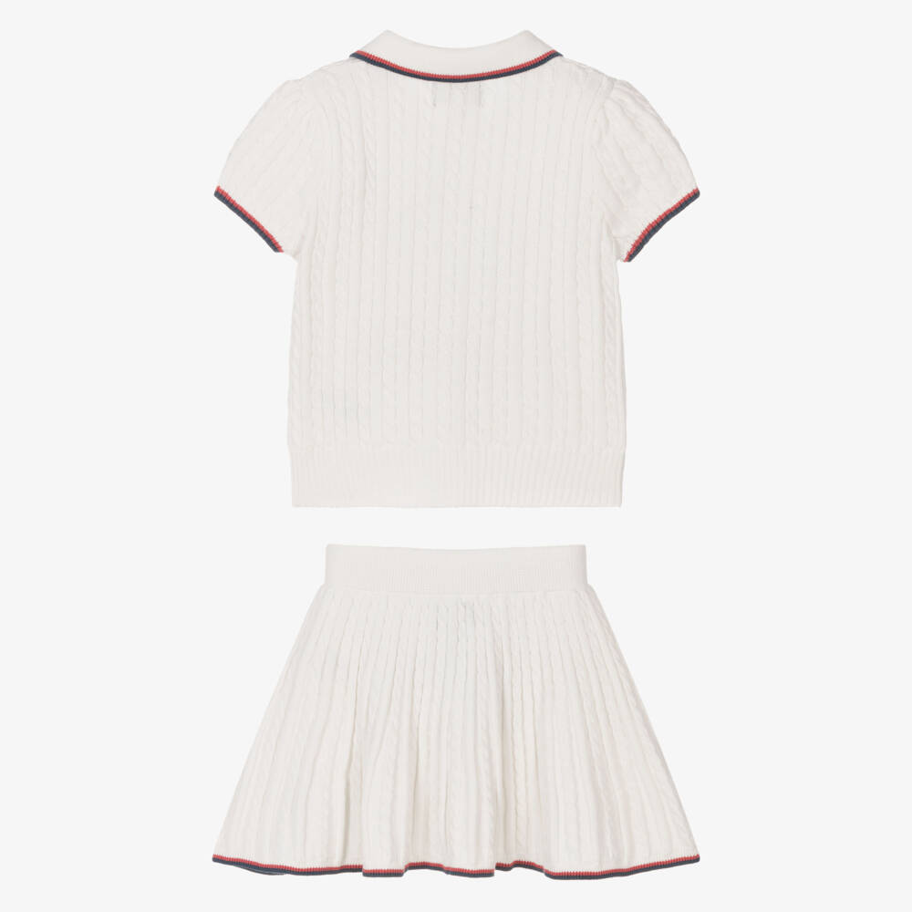 Ralph Lauren-Girls Ivory Knit Ensemble Elegance | Childrensalon Outlet