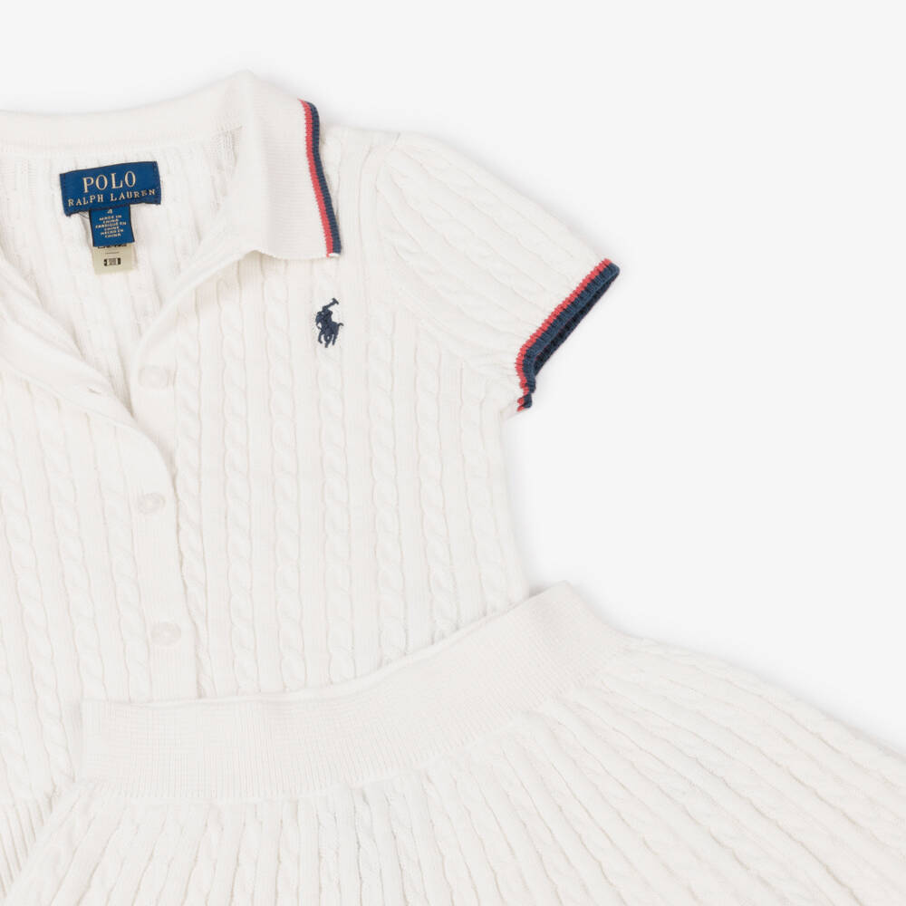 Ralph Lauren-Girls Ivory Knit Ensemble Elegance | Childrensalon Outlet