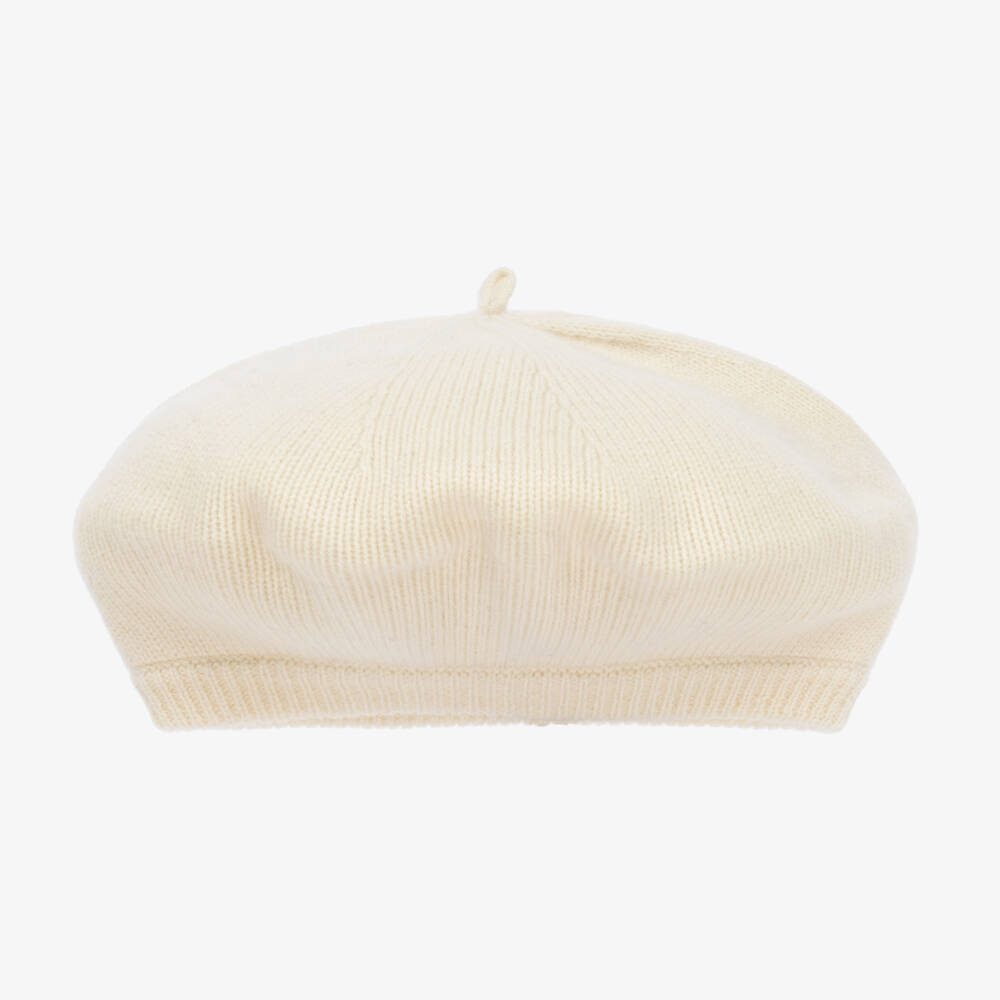 Ralph Lauren-Girls Ivory Knitted Wool Beret | Childrensalon Outlet