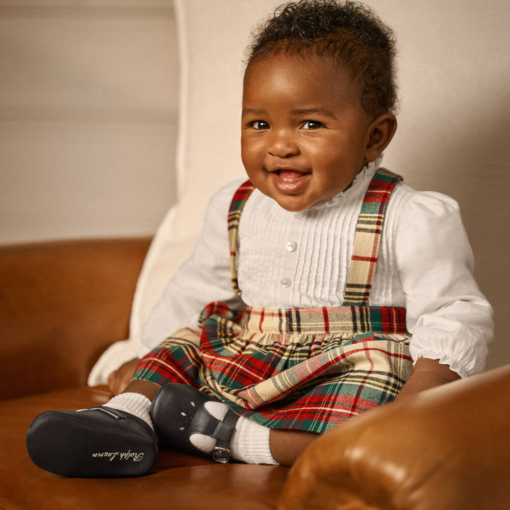 Ralph Lauren-Girls Ivory & Red Check Skirt Set | Childrensalon Outlet