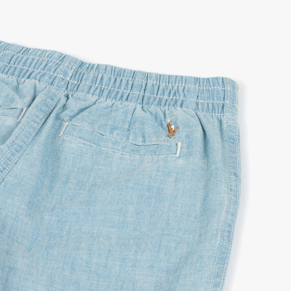 Ralph Lauren-Girls Light Blue Chambray Trousers | Childrensalon Outlet