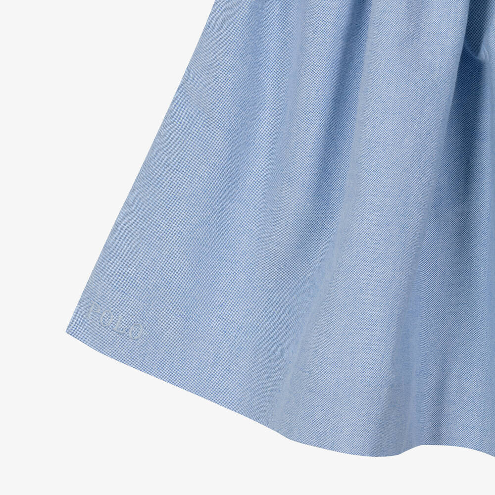 Ralph Lauren-Girls Light Blue Oxford Cotton Dress | Childrensalon Outlet