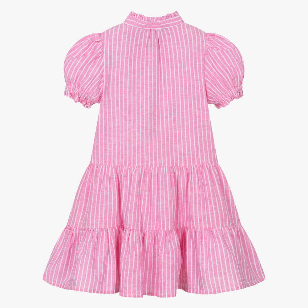 Ralph Lauren-Платье из льна и хлопка в полоску для девочек | Childrensalon Outlet