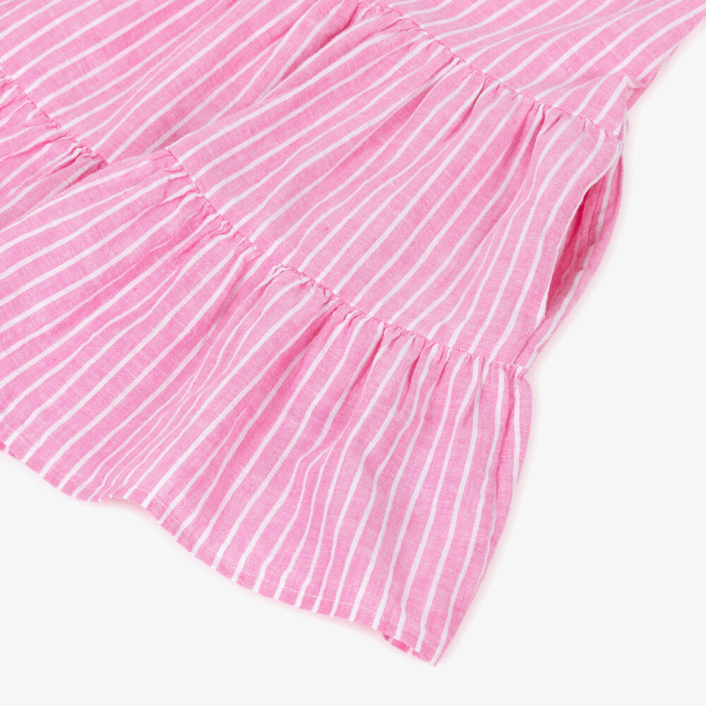 Ralph Lauren-Платье из льна и хлопка в полоску для девочек | Childrensalon Outlet
