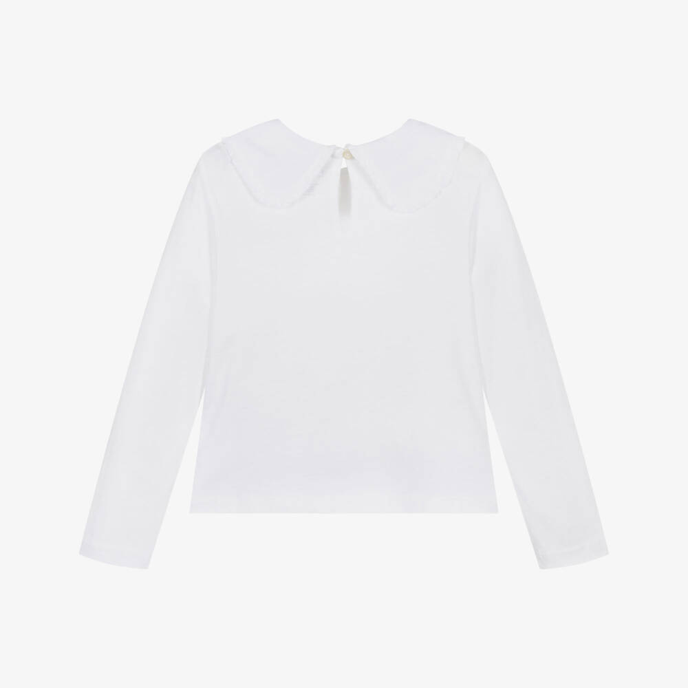Ralph Lauren-Girls Long-Sleeve White Top | Childrensalon Outlet