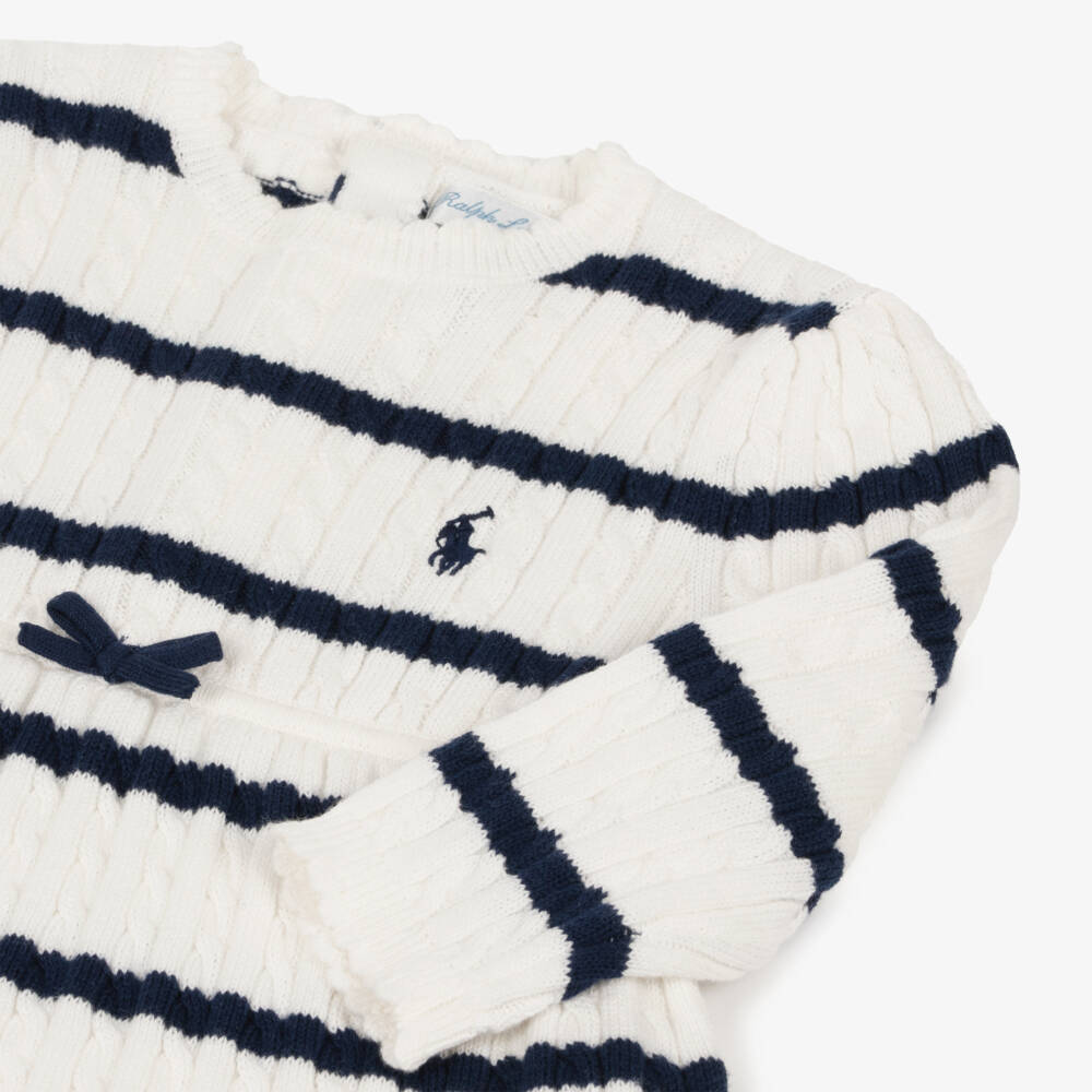 Ralph Lauren-Girls Nautical Knit Dress in Blue | Childrensalon Outlet