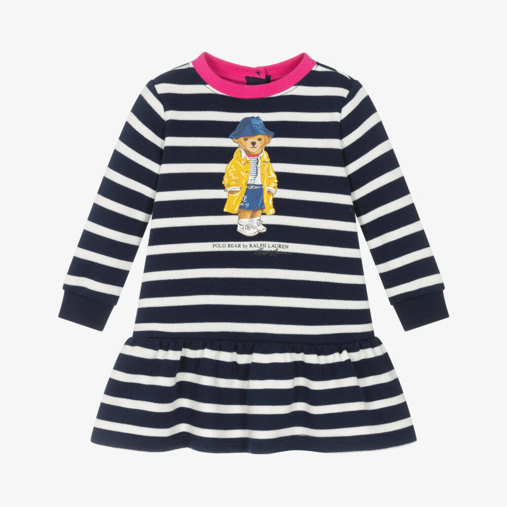 Ralph Lauren-فستان بحري مخطط للبنات | Childrensalon Outlet