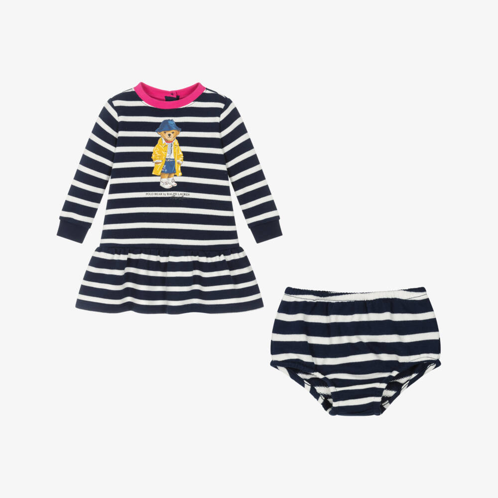 Ralph Lauren-Girls Nautical Stripe Jersey Dress | Childrensalon Outlet