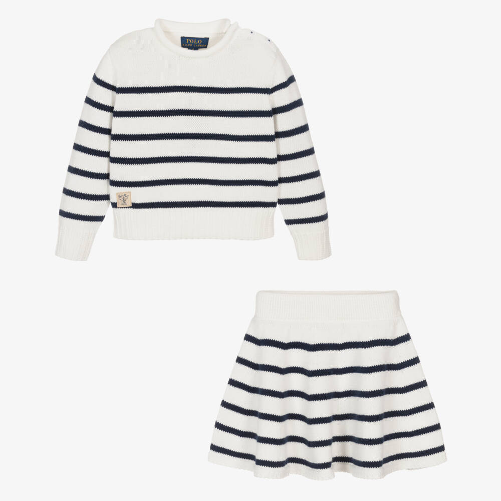 Ralph Lauren-Girls Nautical Stripe Knit Ensemble | Childrensalon Outlet