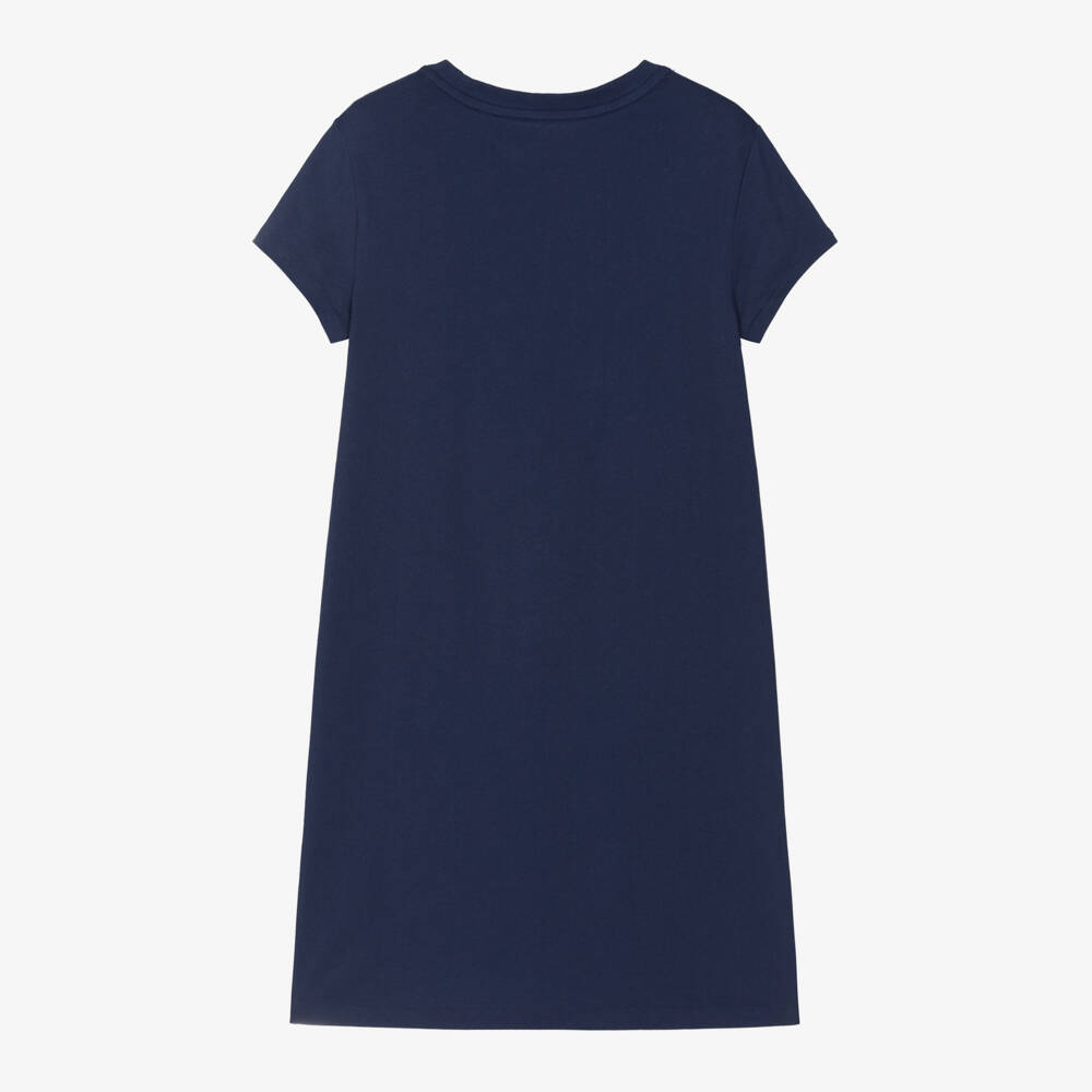 Ralph Lauren-Girls Navy Bear Jersey Dress | Childrensalon Outlet