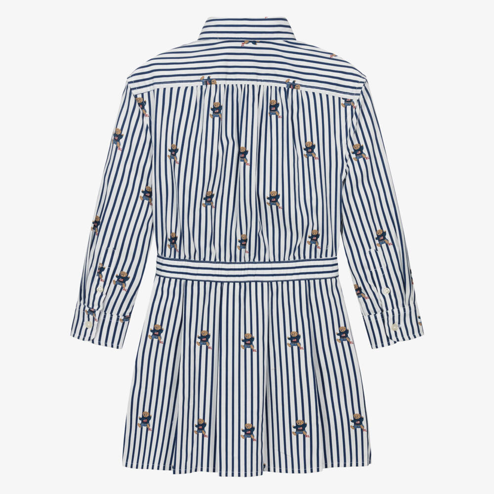 Ralph Lauren-Girls Navy Bear Patterned Dress | Childrensalon Outlet