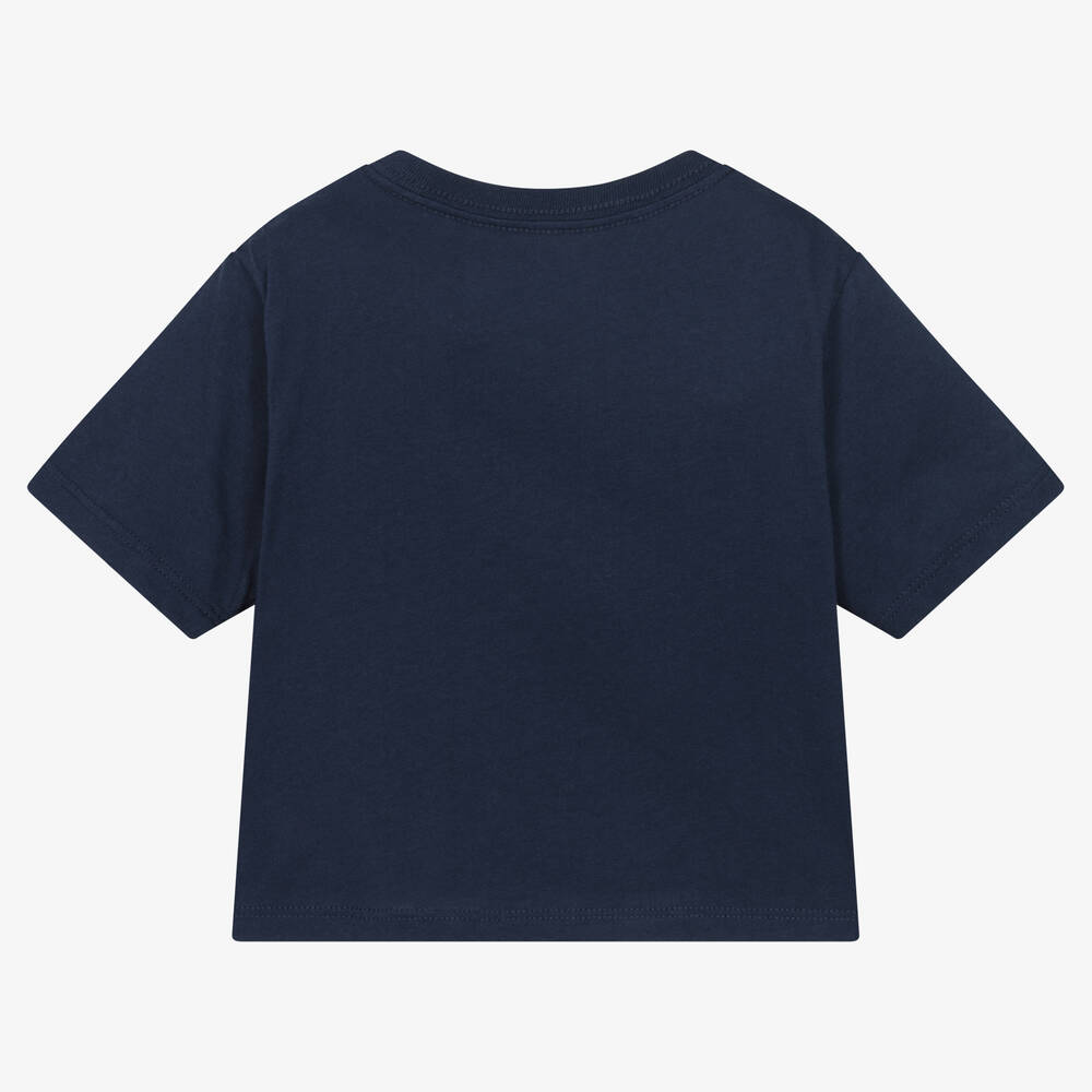 Ralph Lauren-Синяя хлопковая футболка для девочек | Childrensalon Outlet