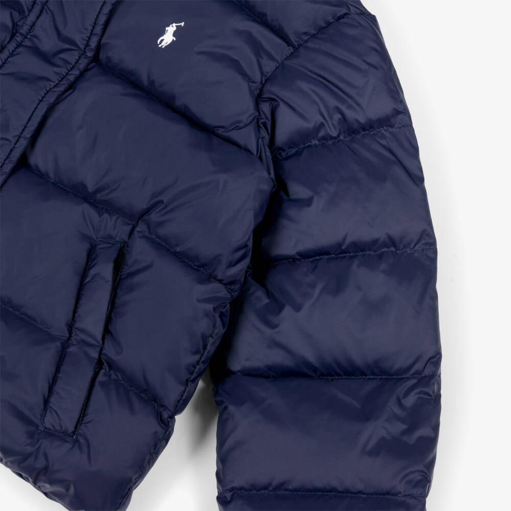 Ralph Lauren-Girls Navy Blue Down Padded Puffer Jacket | Childrensalon Outlet