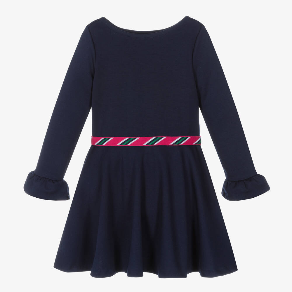 Polo Ralph Lauren - Girls Navy Blue Jersey Dress | Childrensalon