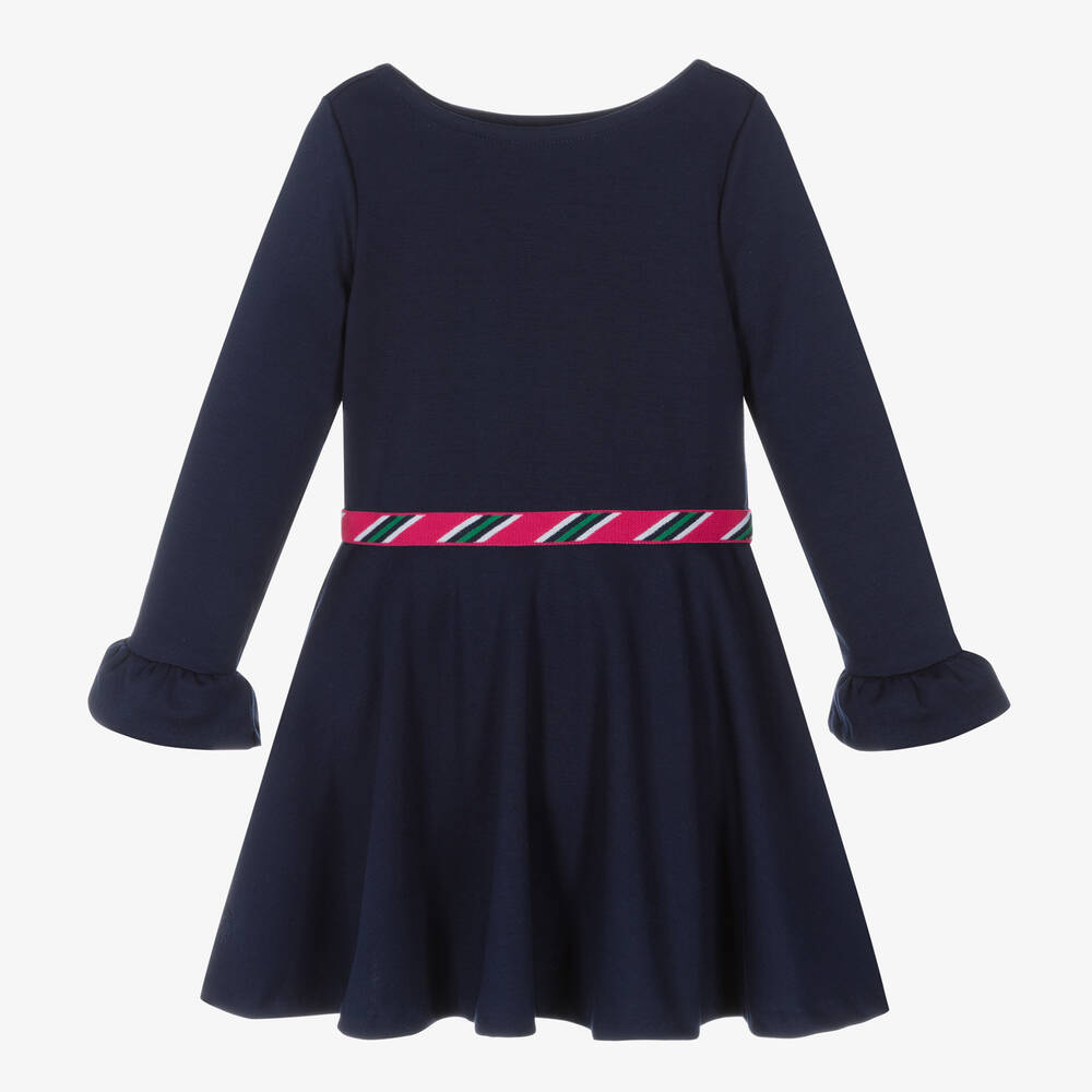 Polo Ralph Lauren - Robe bleu marine en jersey Fille | Childrensalon