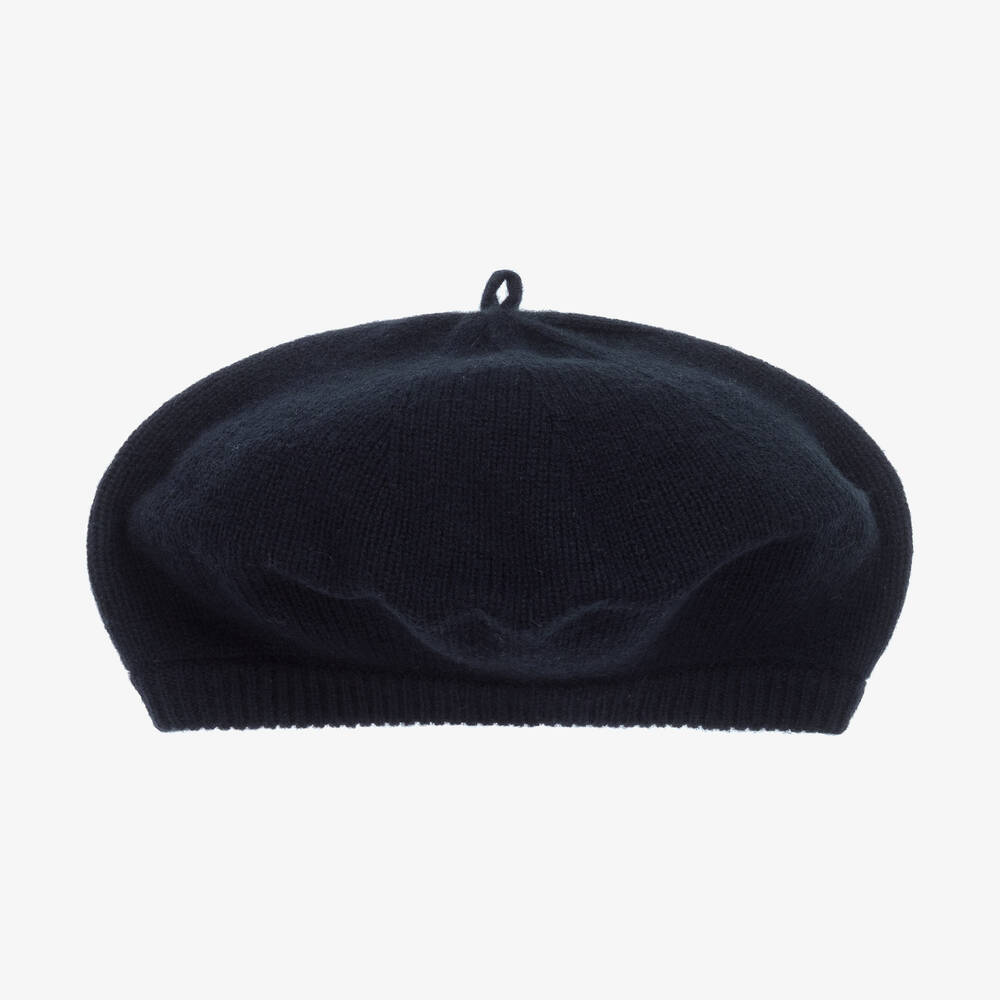 Ralph Lauren-Girls Navy Blue Knitted Wool Beret | Childrensalon Outlet
