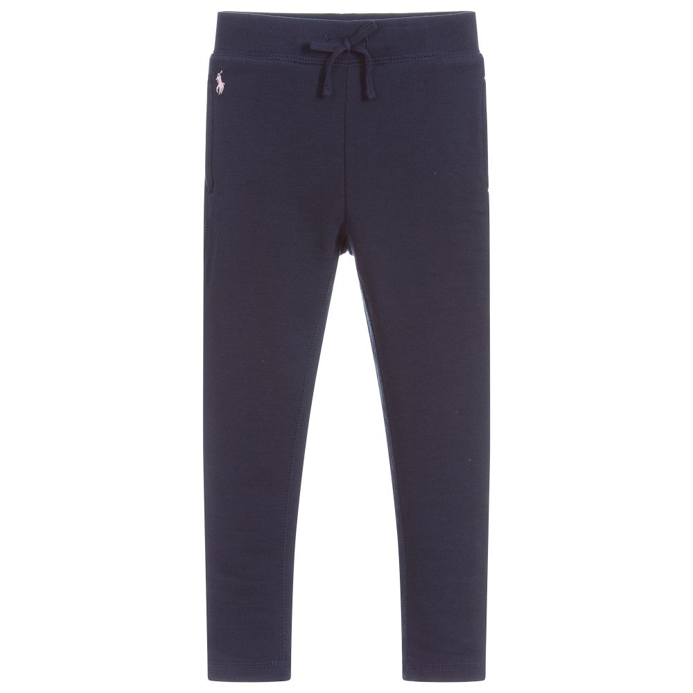 Polo Ralph Lauren - Pantalon de jogging bleu marine à logo Fille | Childrensalon