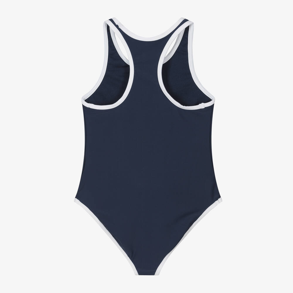 Ralph Lauren Girls Navy Blue Polo Bear Swimsuit