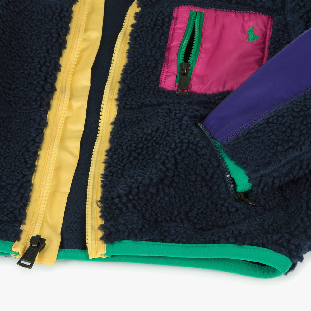 Ralph Lauren-Синяя плюшевая куртка для девочек | Childrensalon Outlet