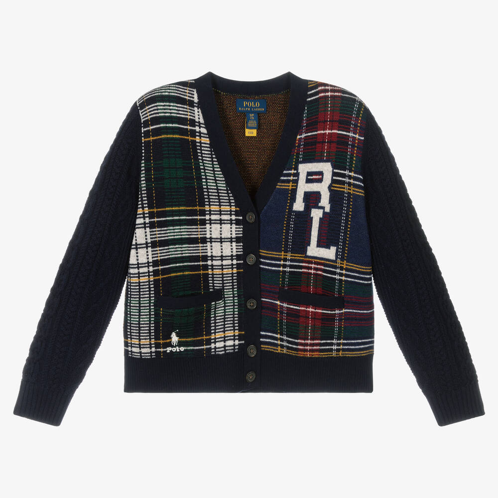 Polo Ralph Lauren - Cardigan marine en laine fille | Childrensalon