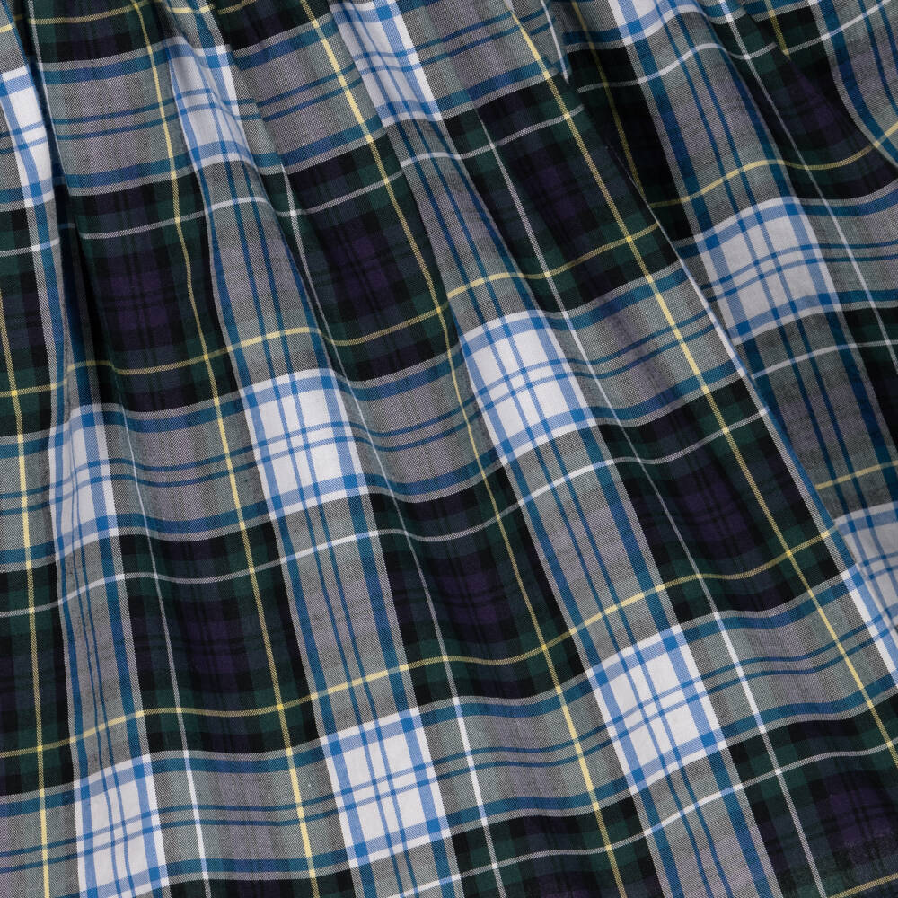 Ralph Lauren-Girls Navy Checkered Cotton Dress | Childrensalon Outlet