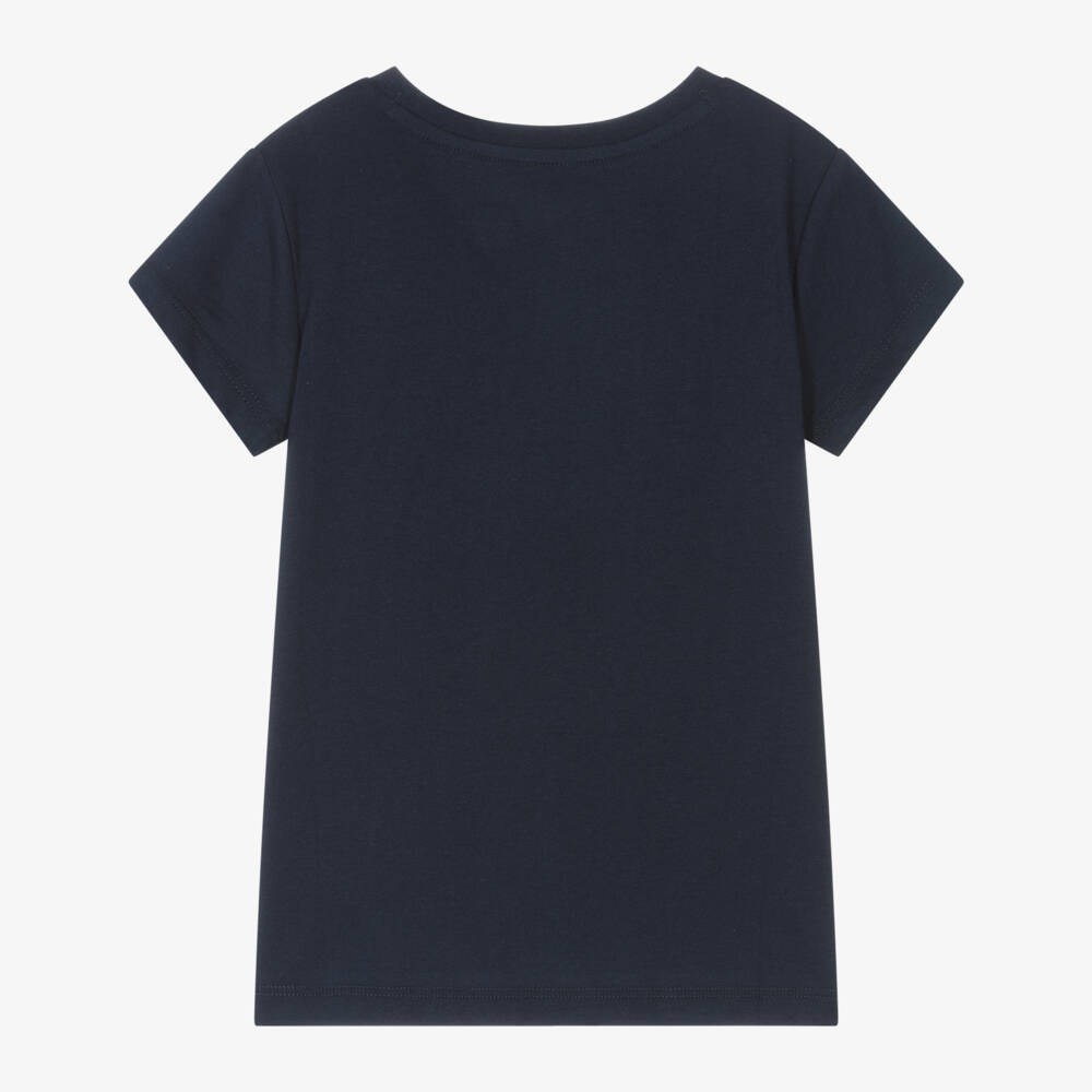 Ralph Lauren-Girls Navy Corduroy Logo Tee | Childrensalon Outlet