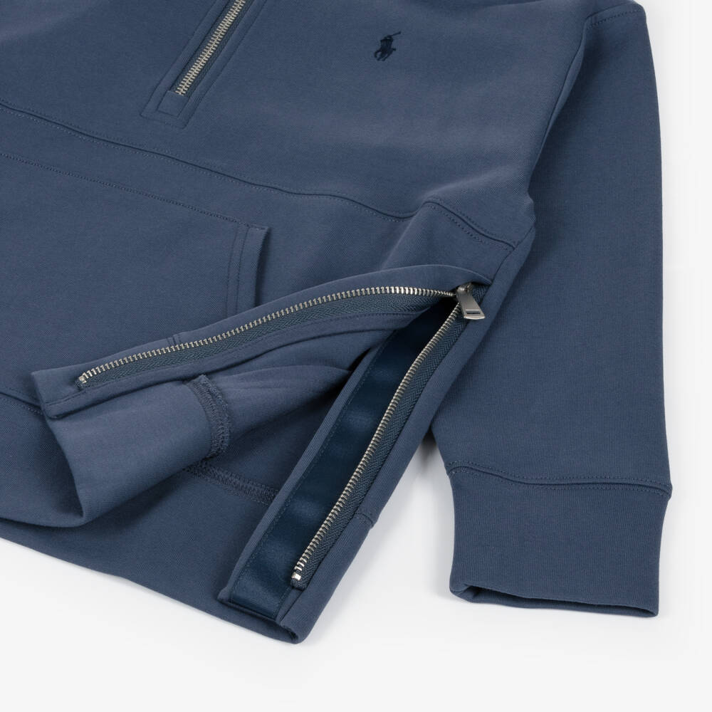 رالف لورين-توب بسحاب قطن لون كحلي للبنات | Childrensalon Outlet