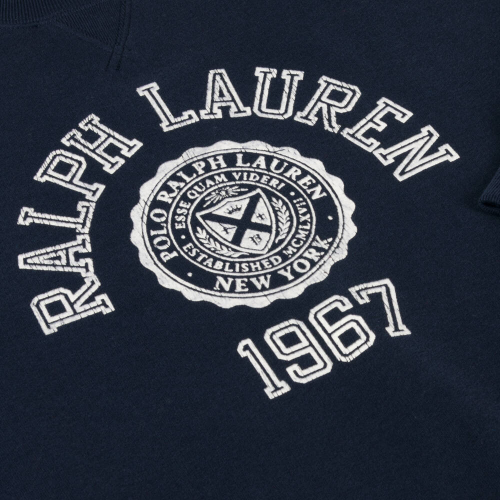 Ralph Lauren-Синий хлопковый свитшот 1967 Varsity для девочек | Childrensalon Outlet