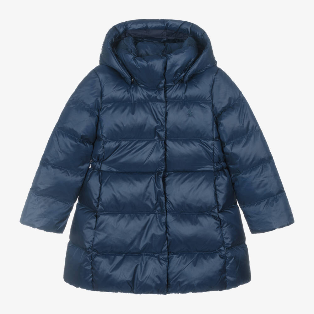Ralph Lauren-Girls Navy Down Hooded Coat | Childrensalon Outlet