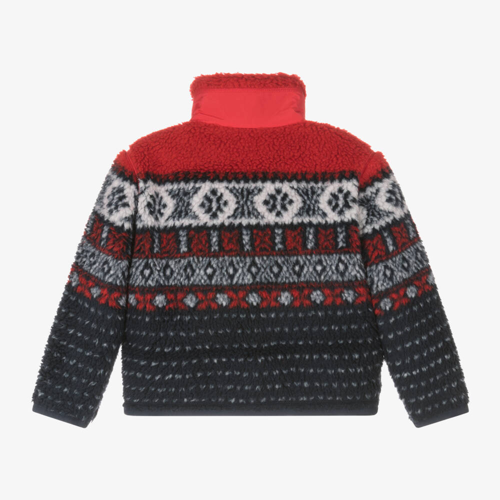 Ralph Lauren-Girls Navy Fair Isle Fleece Jacket | Childrensalon Outlet