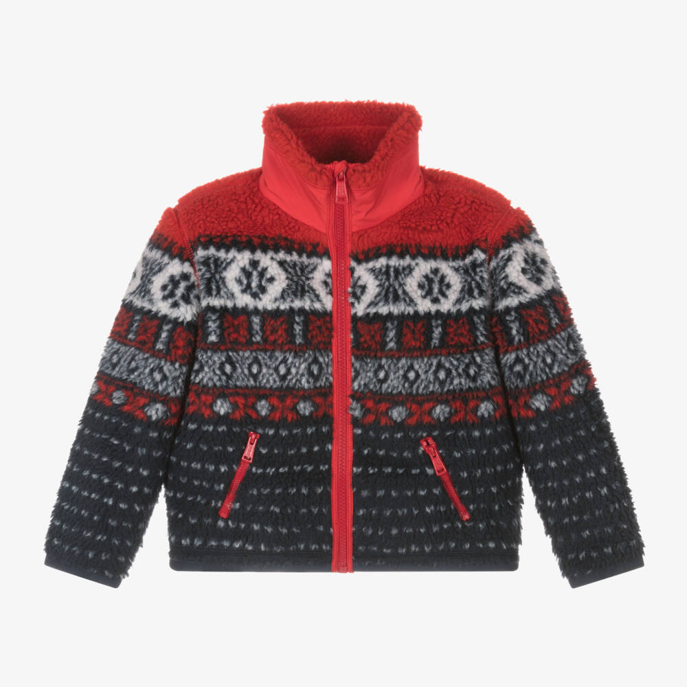Ralph Lauren-توب بسحاب بنقشة فير آيل فليس لون أزرق للبنات | Childrensalon Outlet