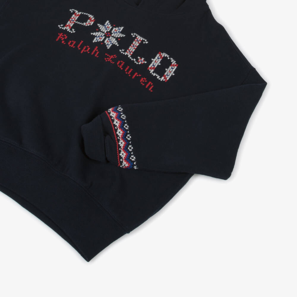 رالف لورين-هودي بشعار فير آيل لون كحلي | Childrensalon Outlet