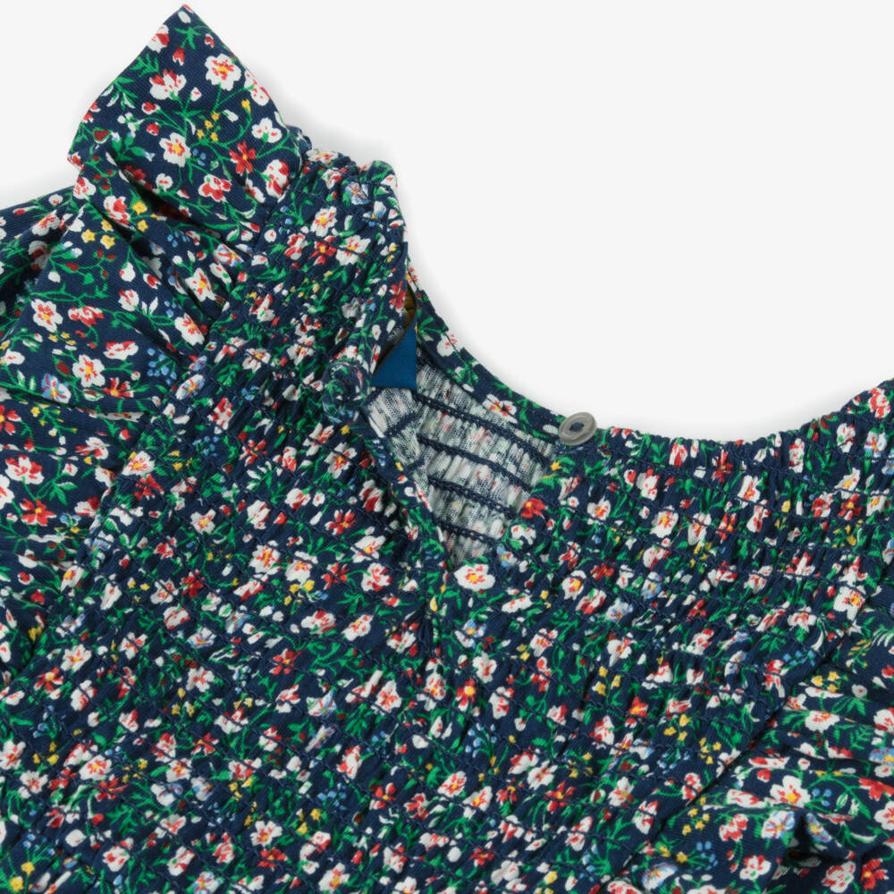 رالف لورين-فستان بطبعة ورود قطن لون كحلي | Childrensalon Outlet