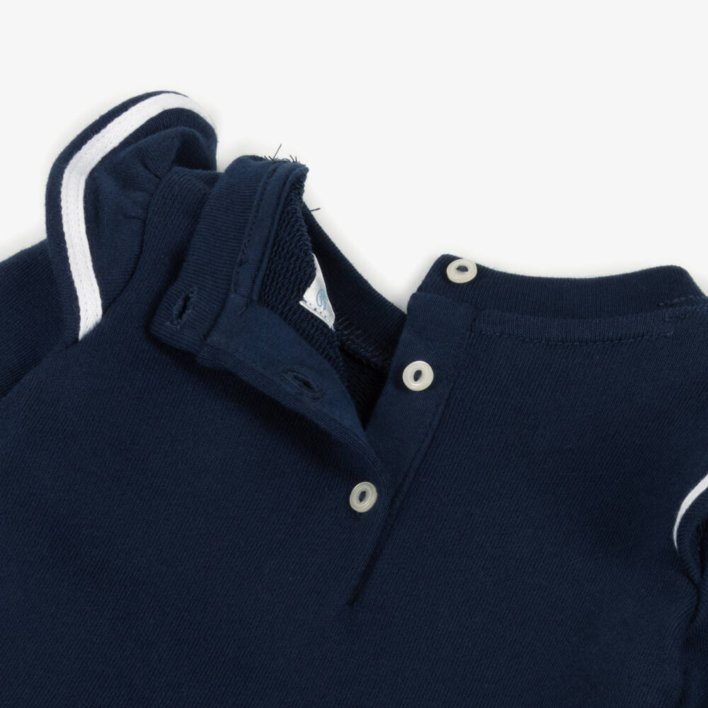 Ralph Lauren-Girls Navy Frill Sweatshirt Dress | Childrensalon Outlet