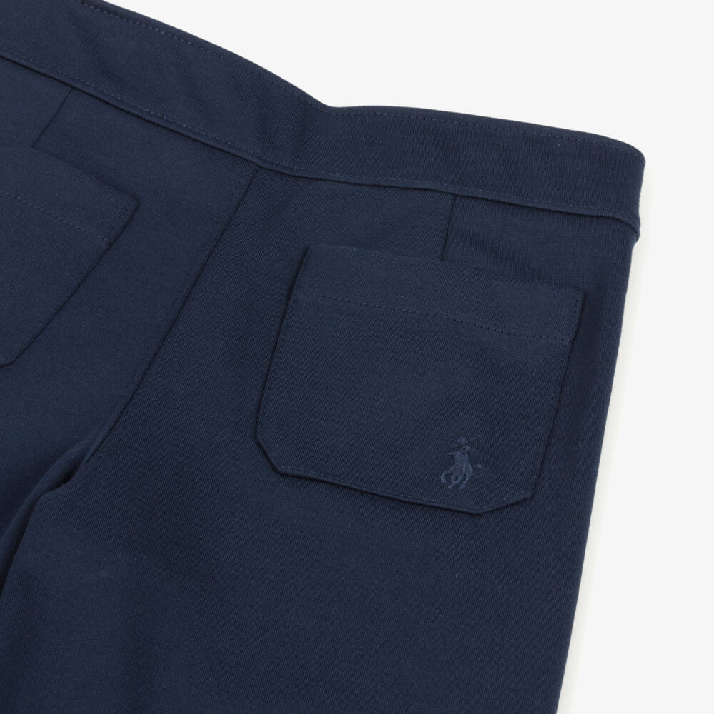 Ralph Lauren-Girls Navy Jersey Sailor Trousers | Childrensalon Outlet