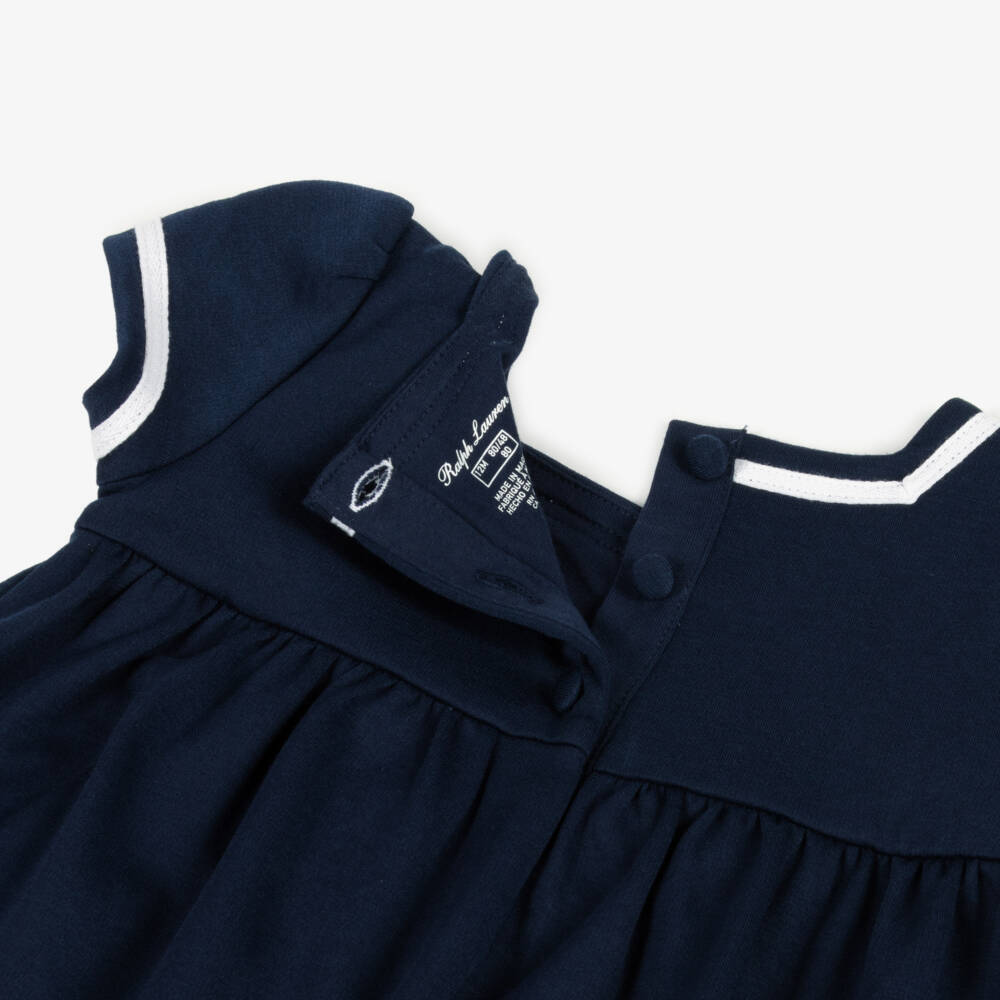 Ralph Lauren-Girls Navy Nautical Charm Dress | Childrensalon Outlet
