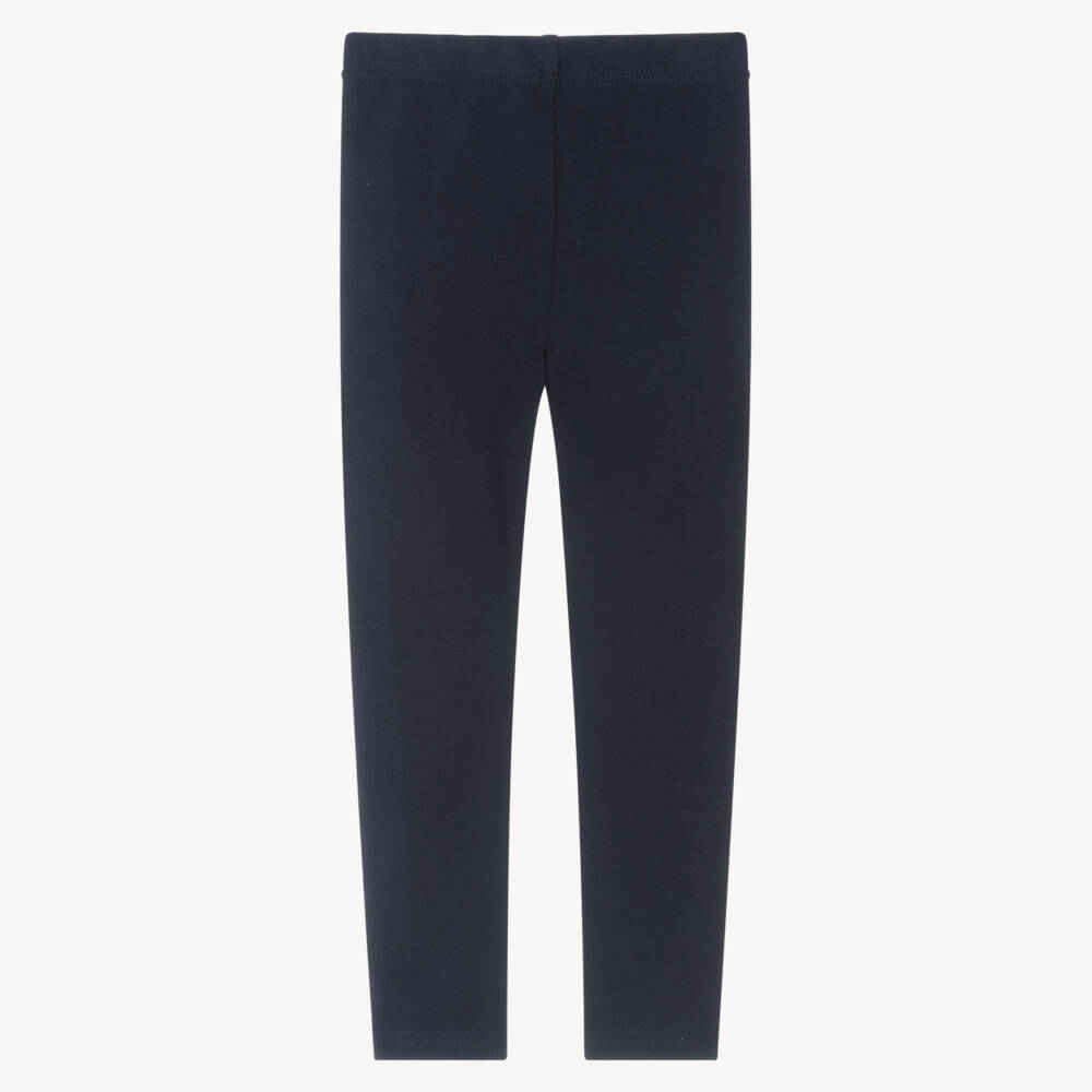 Ralph Lauren-Girls Navy Soft Cotton Leggings | Childrensalon Outlet