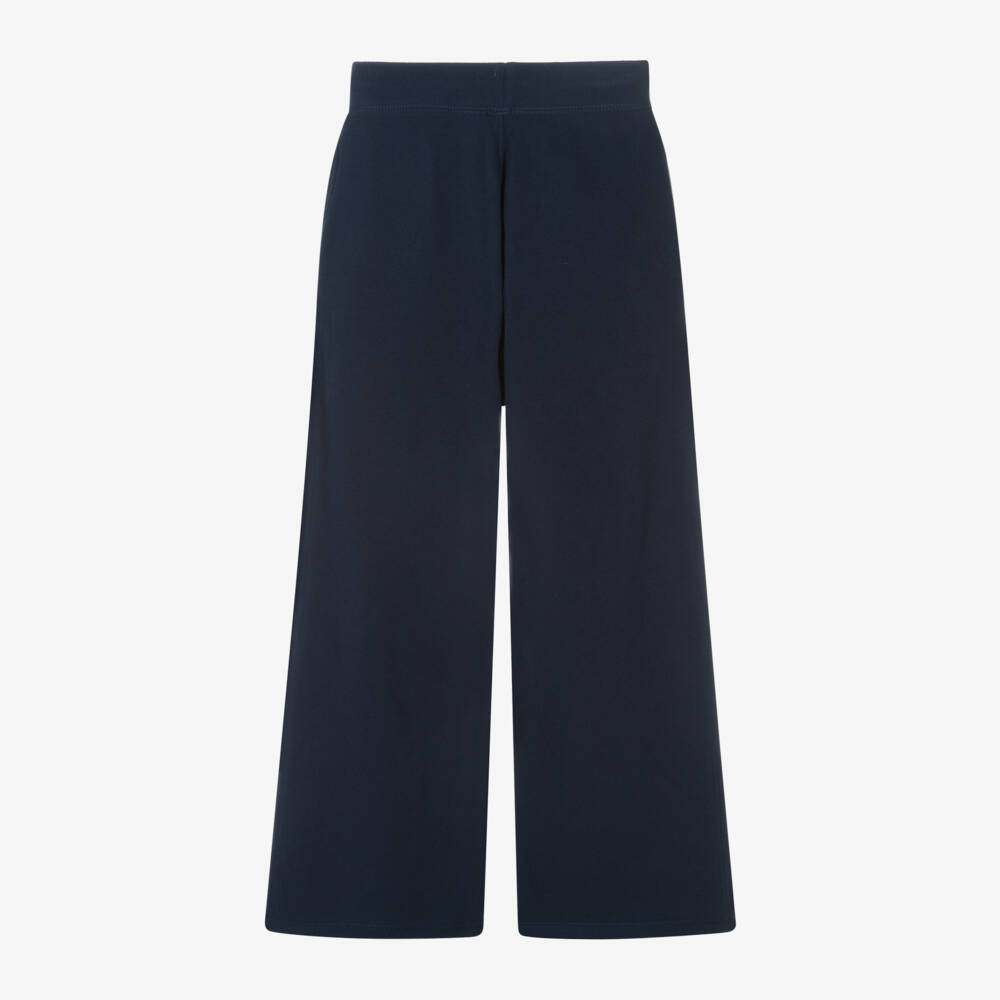 Ralph Lauren-Girls Navy Wide-Leg Trousers | Childrensalon Outlet