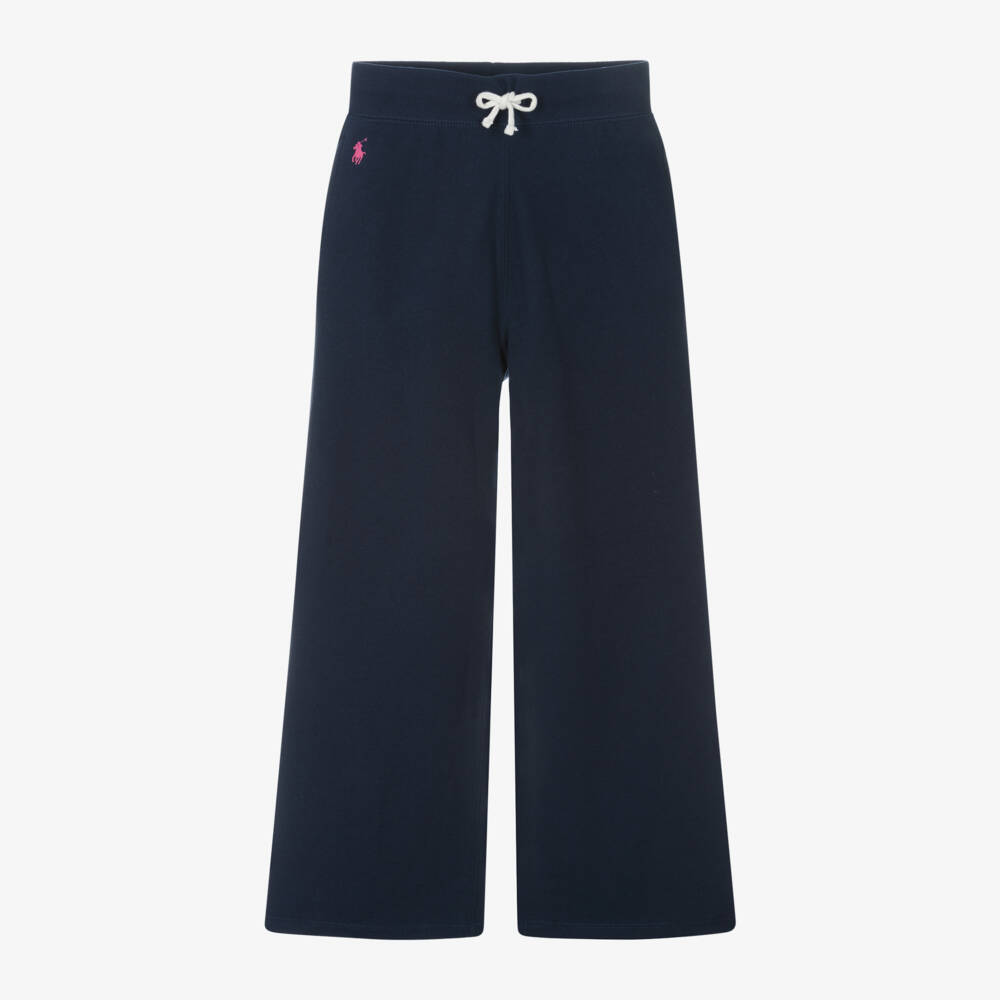 Ralph Lauren-Girls Navy Wide-Leg Trousers | Childrensalon Outlet